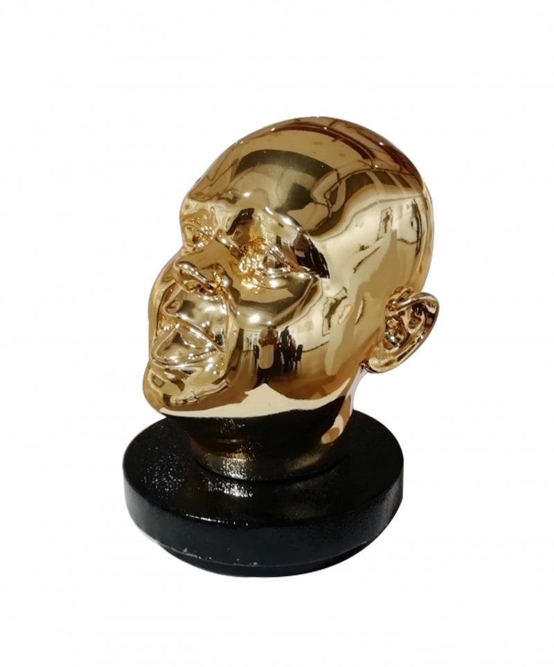 Religious sculpture titled 'Laughing Buddha', 10x8x8 inches, by artist Ram Kumbhar on Mixedmedia