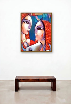 Leela (Divine Revelations) by artist Sekhar Roy displayed in a Scandinavian Foyer