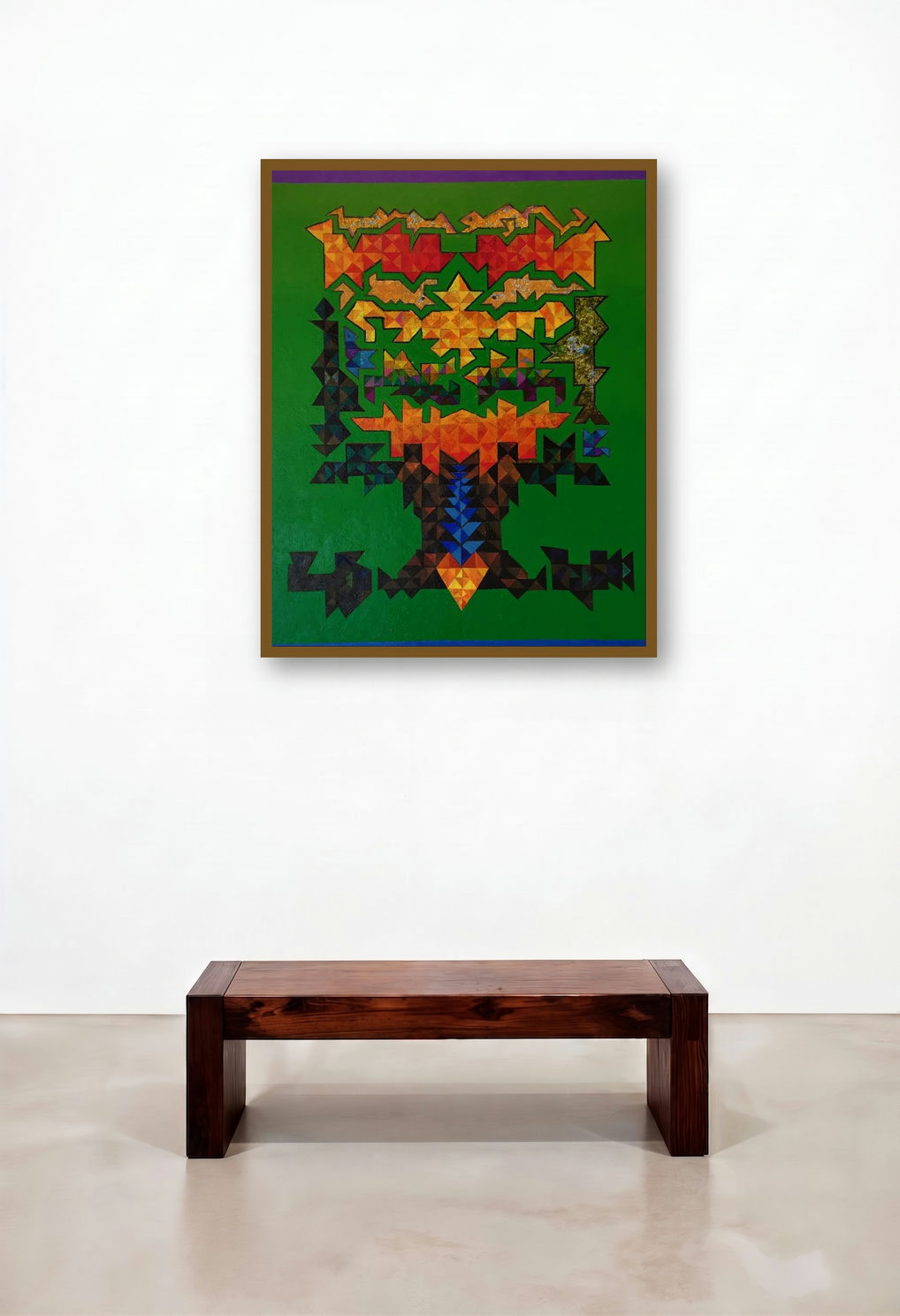 Life 1 (Tree of Life) by artist Madhukar Munde displayed in a Coastal Hotel Suite