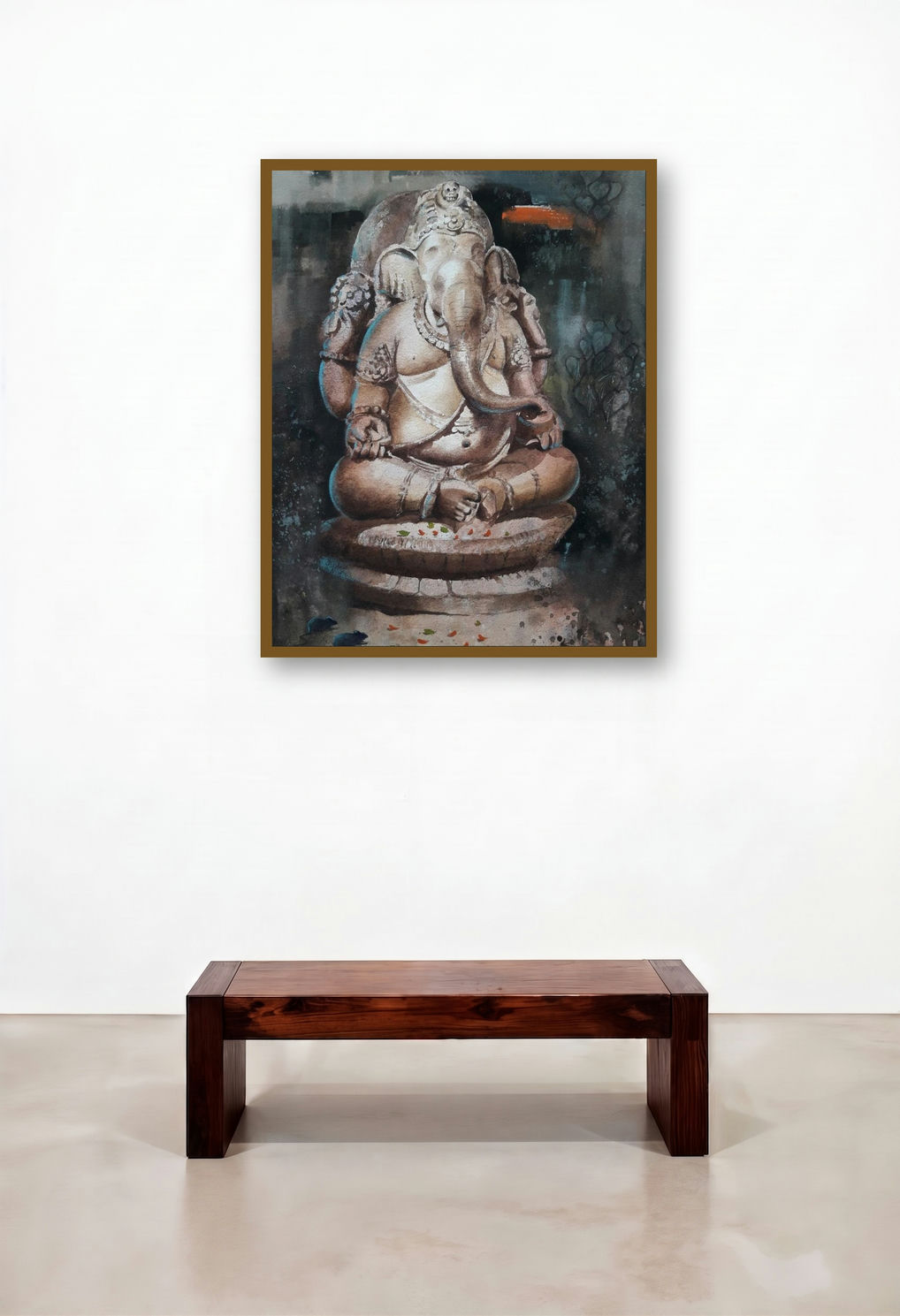 Lord Ganesha 2 (Inner Sanctum) by artist Atul Gendle displayed in a Coastal Executive Office