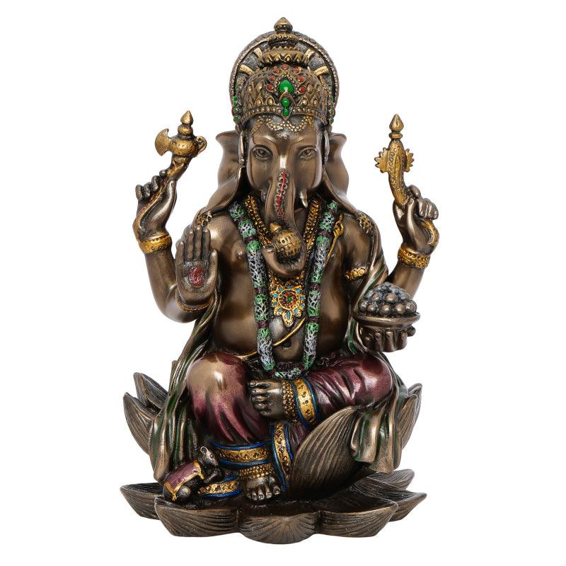 Religious handicraft titled 'Lord Ganesha', 7x4x4 inches, by artist Brass Handicrafts on Brass