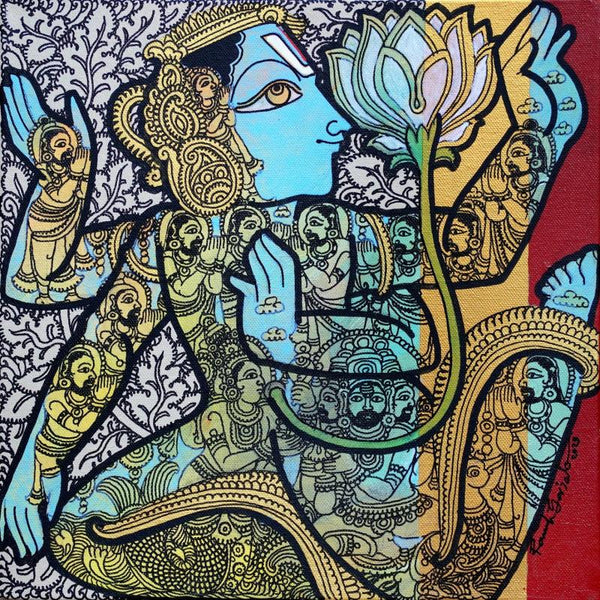 Lord Vishnu Painting by Ramesh Gorjala | ArtZolo.com