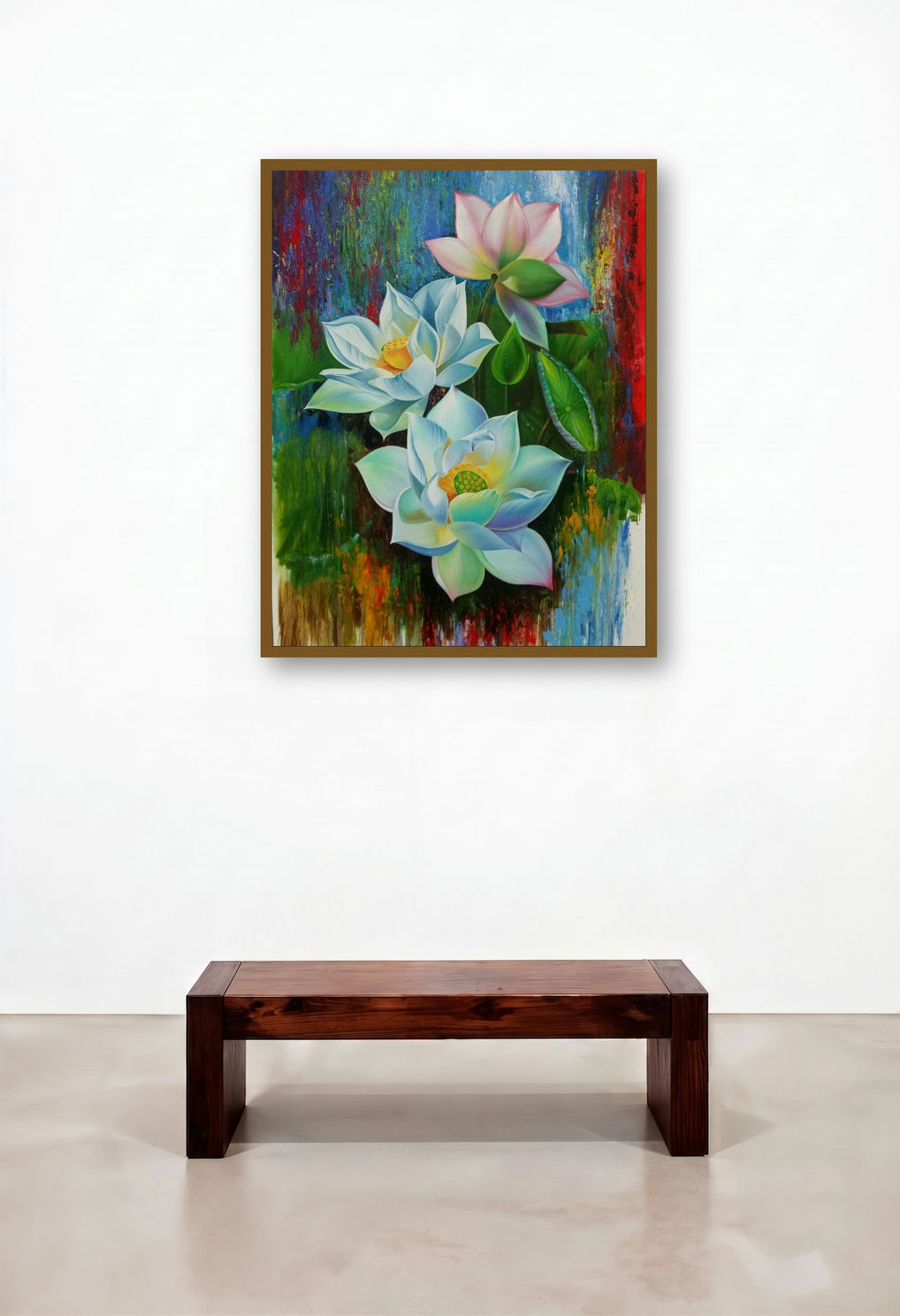 Lotus (Lotus Bloom) by artist Pradeep Kumar displayed in a Urban Loft Penthouse
