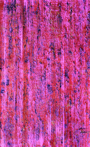 Love (Fuchsia Fever) by Chetan Katigar, Original Acrylic Abstract Painting on Canvas, Small Vertical Wall Art