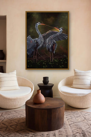 Love (Crane Love) by artist Lisha N T displayed in a Minimalist gallery