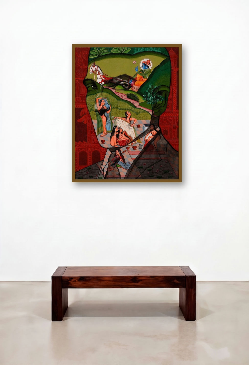 Lover (The Subconscious Mind) by artist Vijay Shelar displayed in a Boutique Hotel Style Executive Office