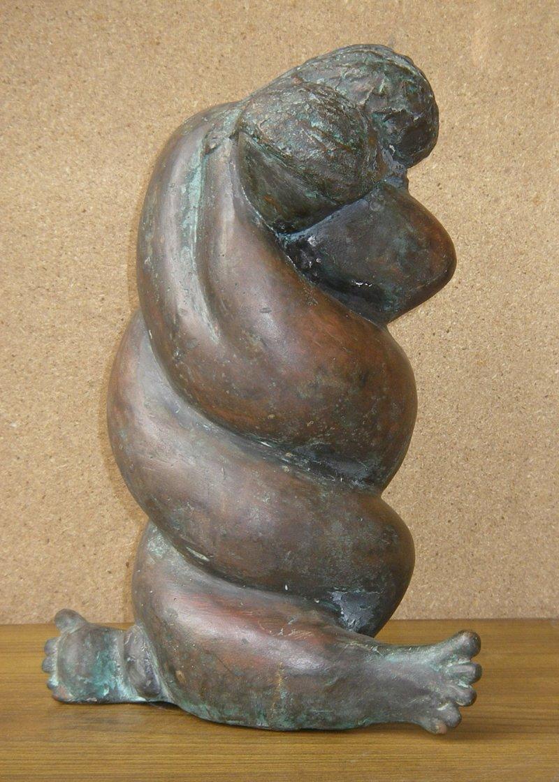 Figurative sculpture titled 'Lovers', 12x8x5 inches, by artist Sunita Lamba on Bronze