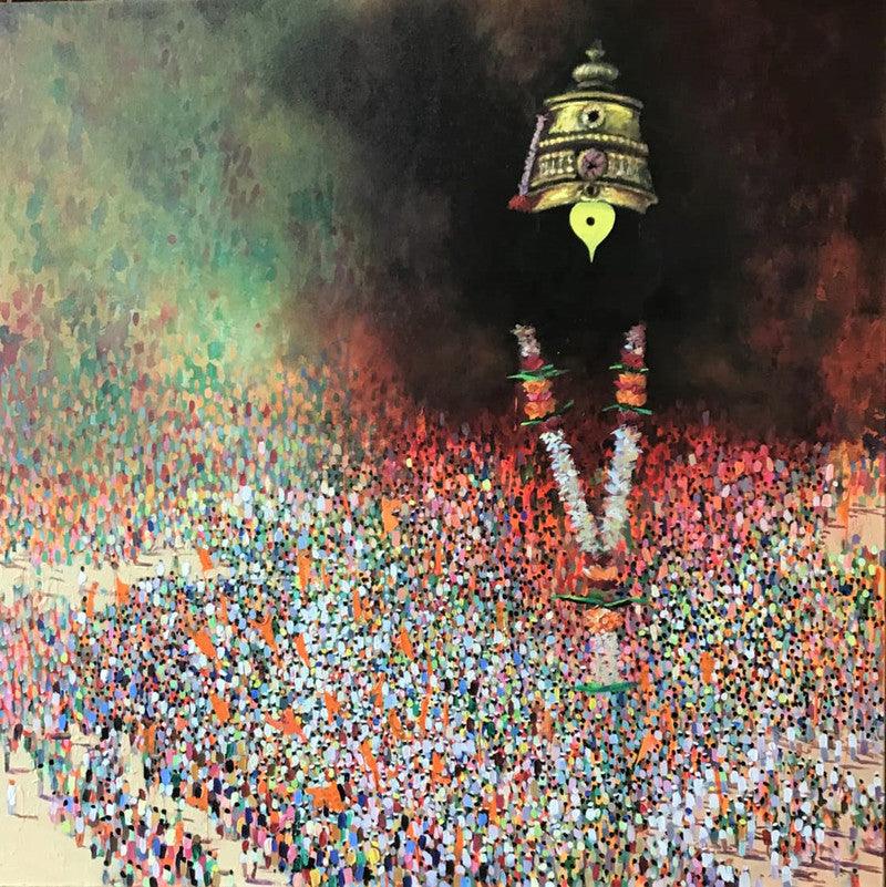 Religious acrylic painting titled 'Mauli', 24x24 inches, by artist Amol Satre on Canvas