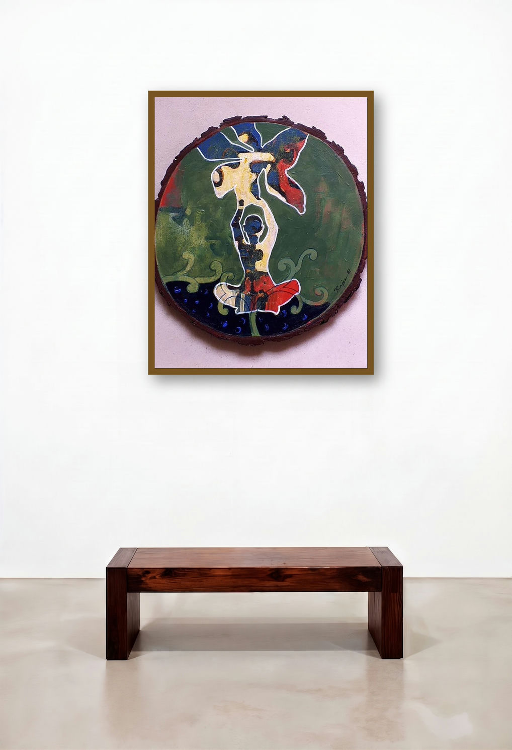 Meditation 4 (Blooming Within) by artist Raju Sarkar displayed in a Classic Living Room