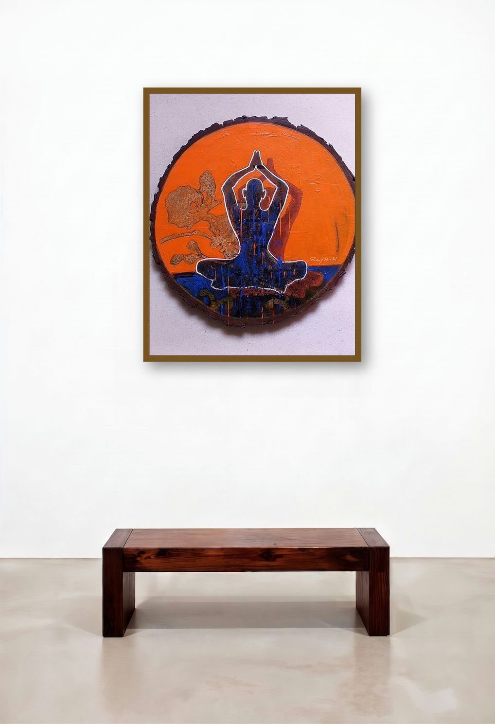 Meditation 5 (Sun Salutation) by artist Raju Sarkar displayed in a Contemporary Luxury Hotel Suite