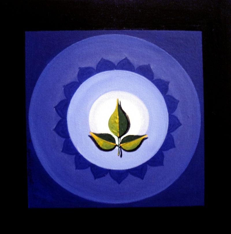 Religious acrylic painting titled 'Meditation', 12x12 inches, by artist RAJIB DEYASHI on Canvas