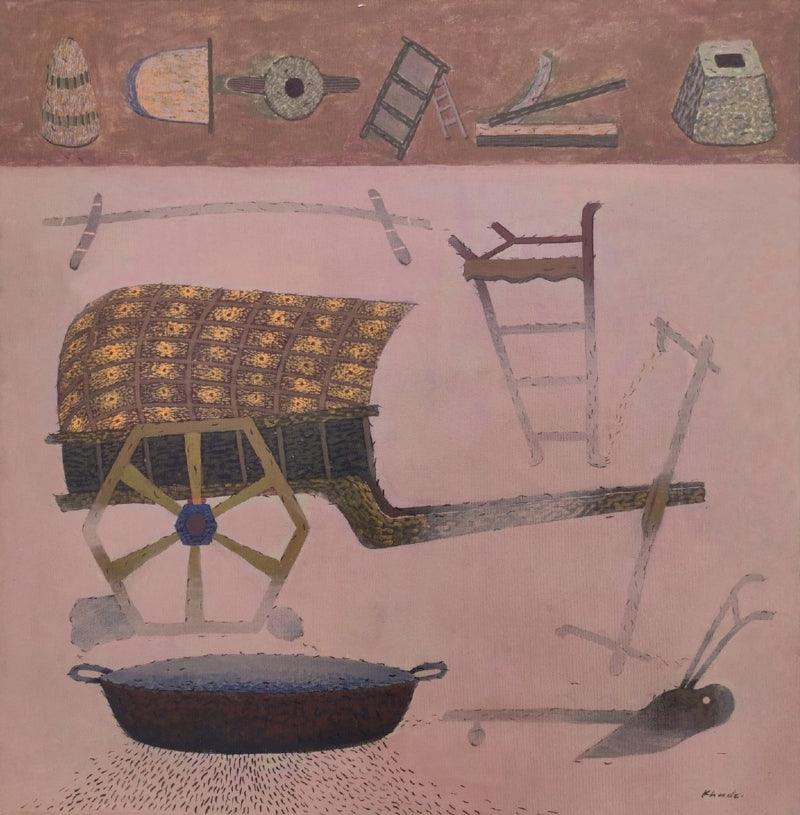 contemporary acrylic painting titled 'Memories 2', 24x24 inches, by artist Amol Khade on Canvas