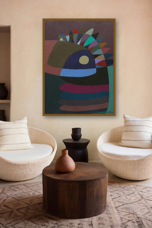 Merge (Feathered Enigma) by artist Kiran Gunjkar displayed in a Museum Style gallery