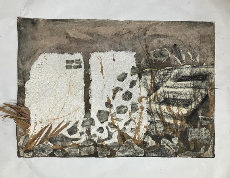 contemporary mixed media painting titled 'Metamorphosis 10', 14x20 inches, by artist Sangeeta Kodimyala on Paper