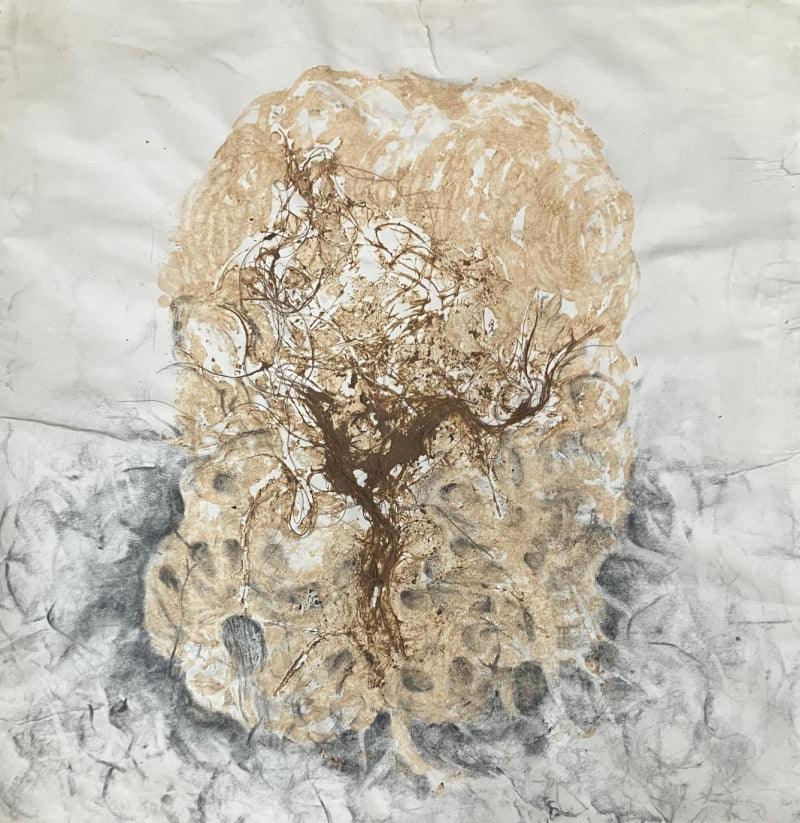 contemporary mixed media painting titled 'Metamorphosis 8', 18x17 inches, by artist Sangeeta Kodimyala on Paper