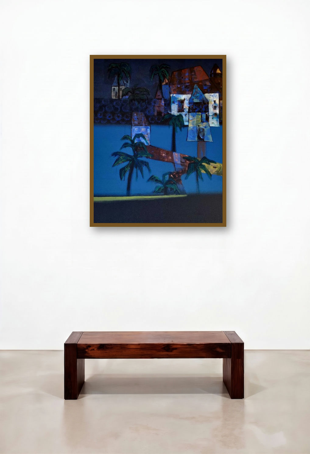 Mindscape 7 (Night's Embrace) by artist Harshada Kolapkar displayed in a Modern Dining Room