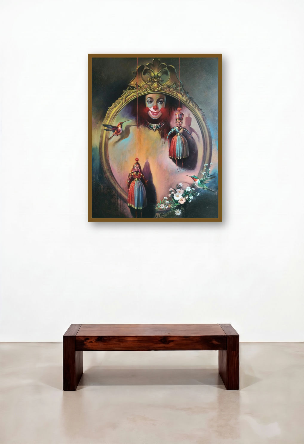 Mirror (Reflections of Reality) by artist Bappa Haldar displayed in a Luxury Lounge