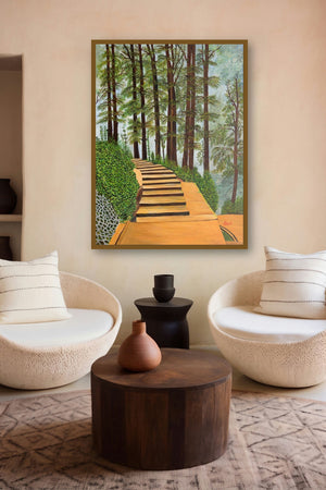 Misty Morning (Path Through the Pines) by artist Ajay Harit displayed in a Curated gallery