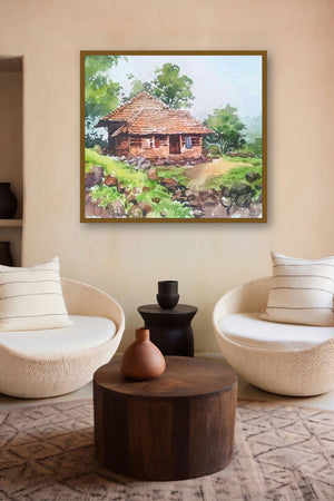 Monsoon (A Haven of Solitude) by artist Gaurishankar Behera displayed in a Modern gallery