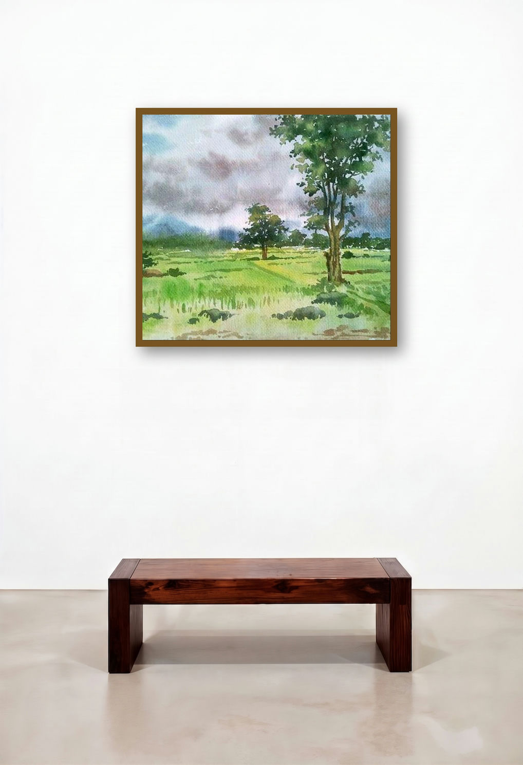 Monsoon (Rain-Kissed Earth) by artist Gaurishankar Behera displayed in a Industrial Hotel Lobby