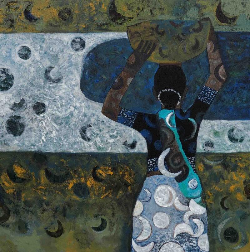 Figurative acrylic painting titled 'Morning Glory', 36x36 inches, by artist Harshada Kolapkar on Canvas