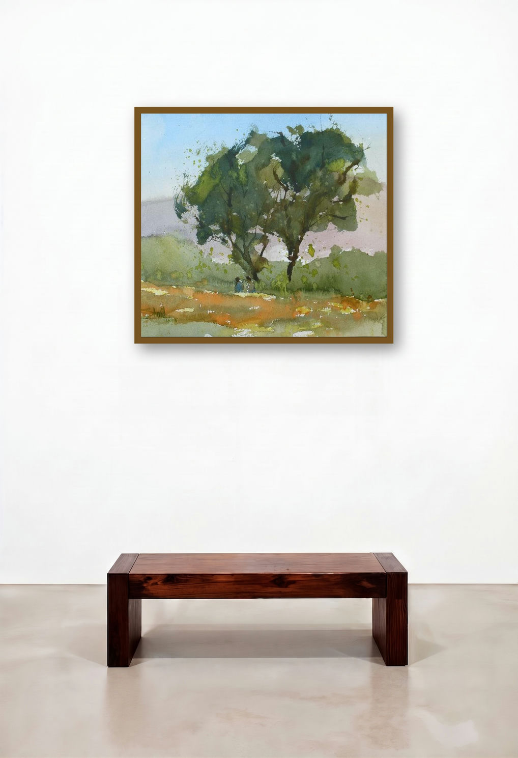 Morning Harmony (Peaceful Retreat) by artist Sharad Tawade displayed in a Contemporary Luxury Home Office