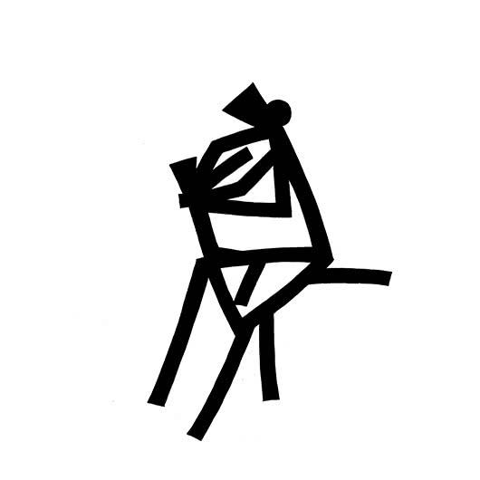 Figurative ink drawing titled 'Mother child', 12x12 inches, by artist Ashok Hinge on board