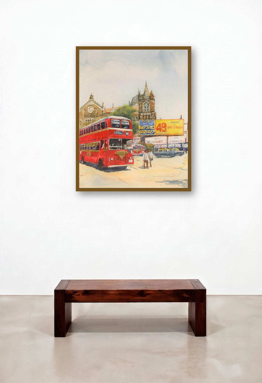 Mumbai 2 (Urban Tapestry) by artist Raju Sarkar displayed in a Traditional Reception Area