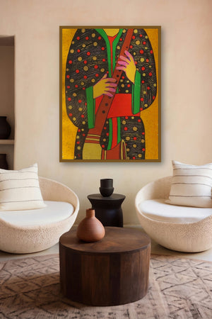Music (Echoes of the Tribe) by artist Someshwar Patil displayed in a Contemporary Exhibition gallery