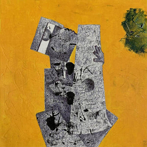 Figurative acrylic painting titled 'Music', 18x18 inches, by artist Amit Pithadia on Canvas