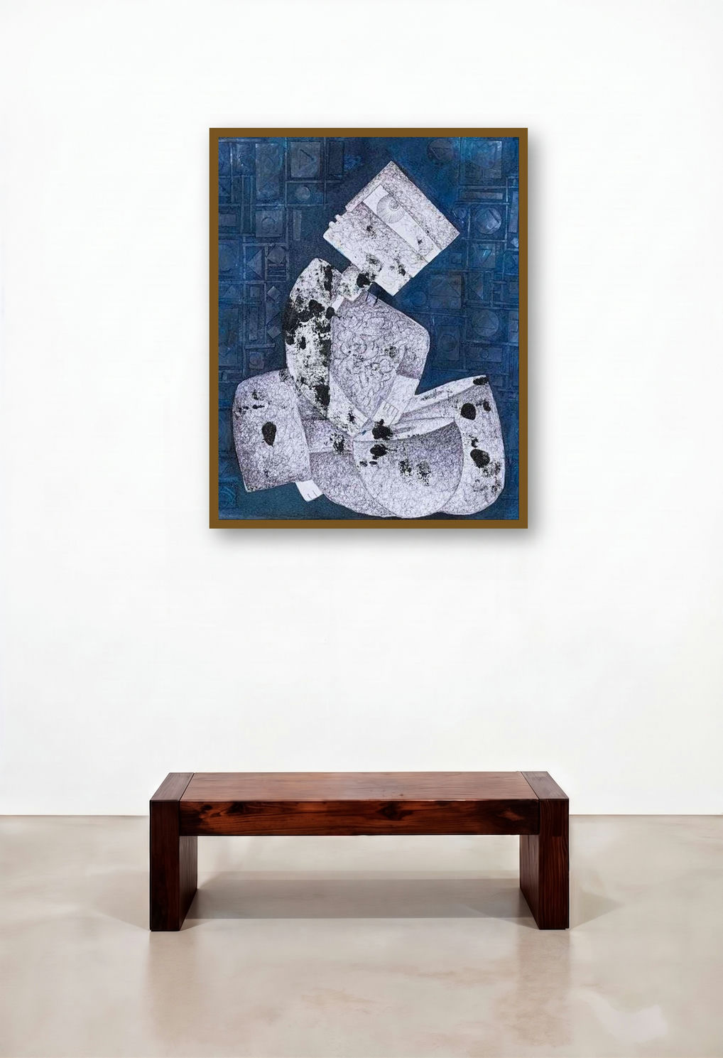 Music (The Silent Contemplation) by artist Amit Pithadia displayed in a Boutique Hotel Style Bedroom