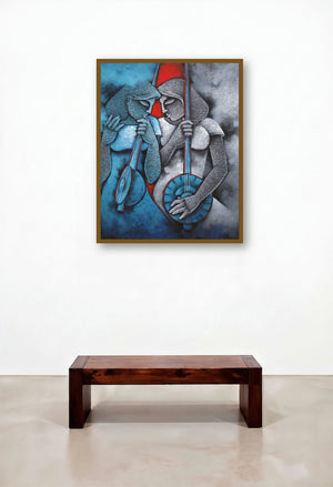 Music Ii (Melodic Intertwining) by artist Satyajeet Shinde displayed in a Contemporary Hotel Suite