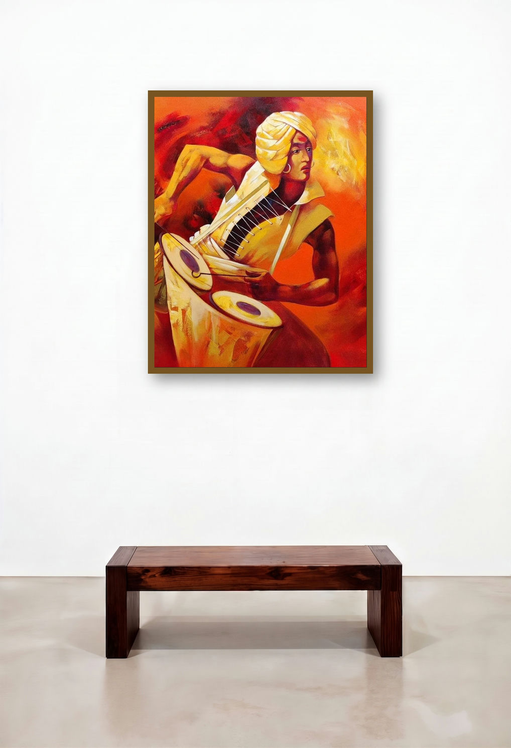 Musician 1 (Rhythm of Life) by artist Shankar Gojare displayed in a Minimalist Library