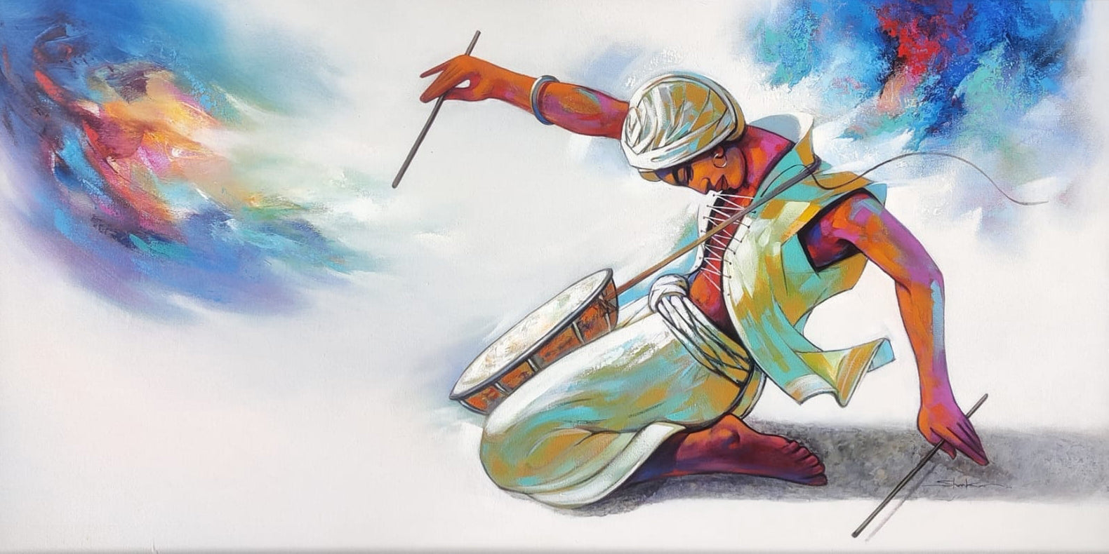 Musician (Rhythmic Pulse) by artist Shankar Gojare on Canvas