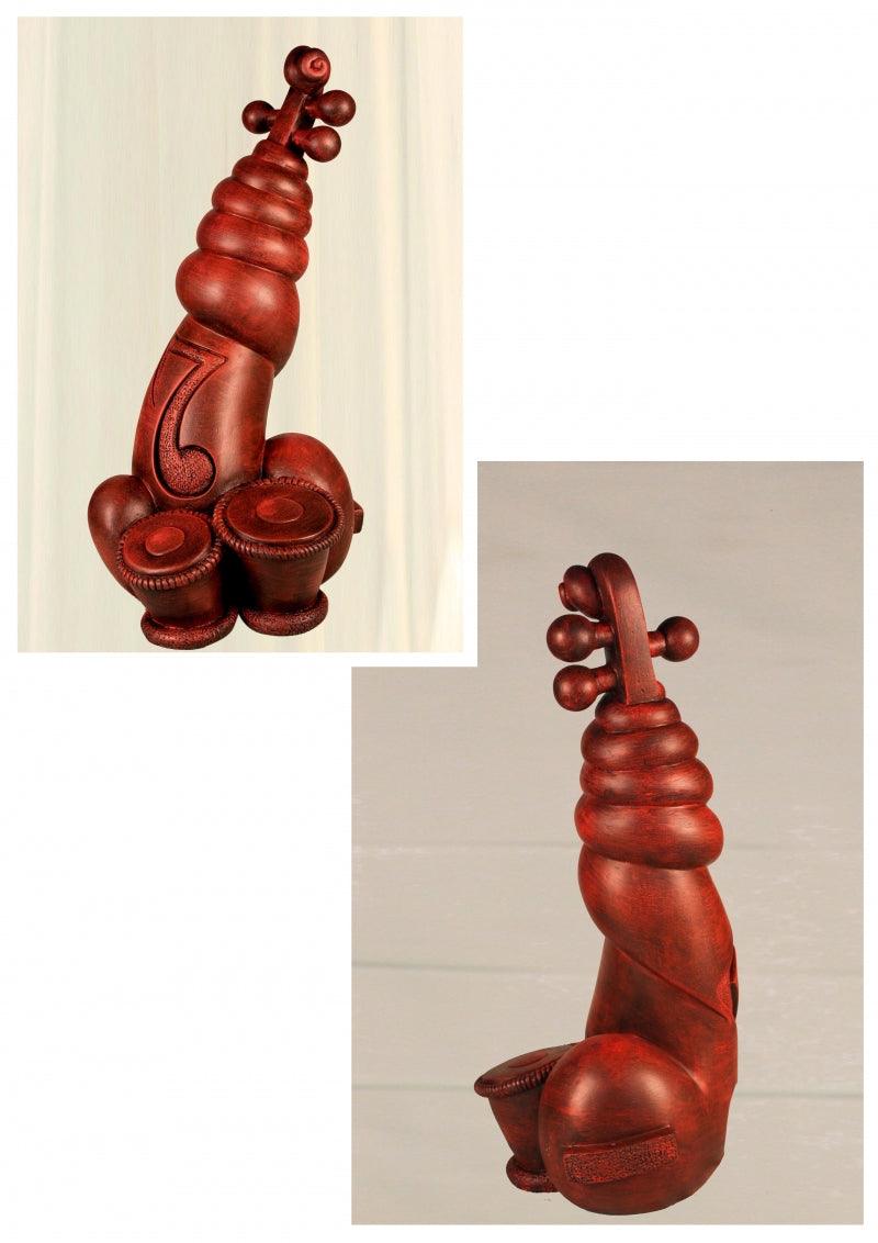 Music sculpture titled 'Musicians', 24x12x9 inches, by artist Sultan Alam on Fiber