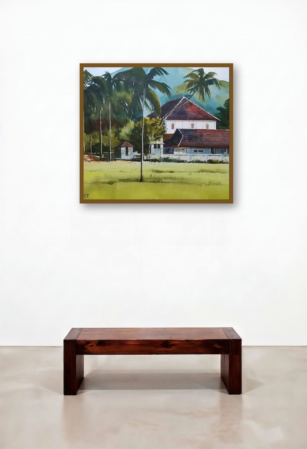 My Village (Tranquil Haven) by artist Abhijeet Bahadure displayed in a Contemporary Luxury Executive Office