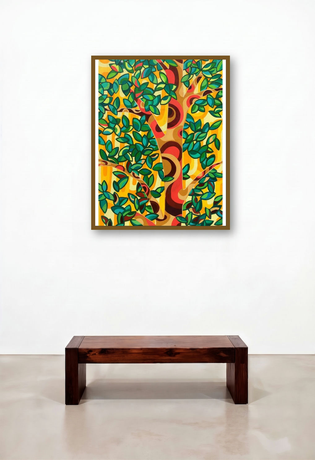 Nature 3 (Tree of Life) by artist Manish Dey displayed in a Boutique Hotel Style Living Room