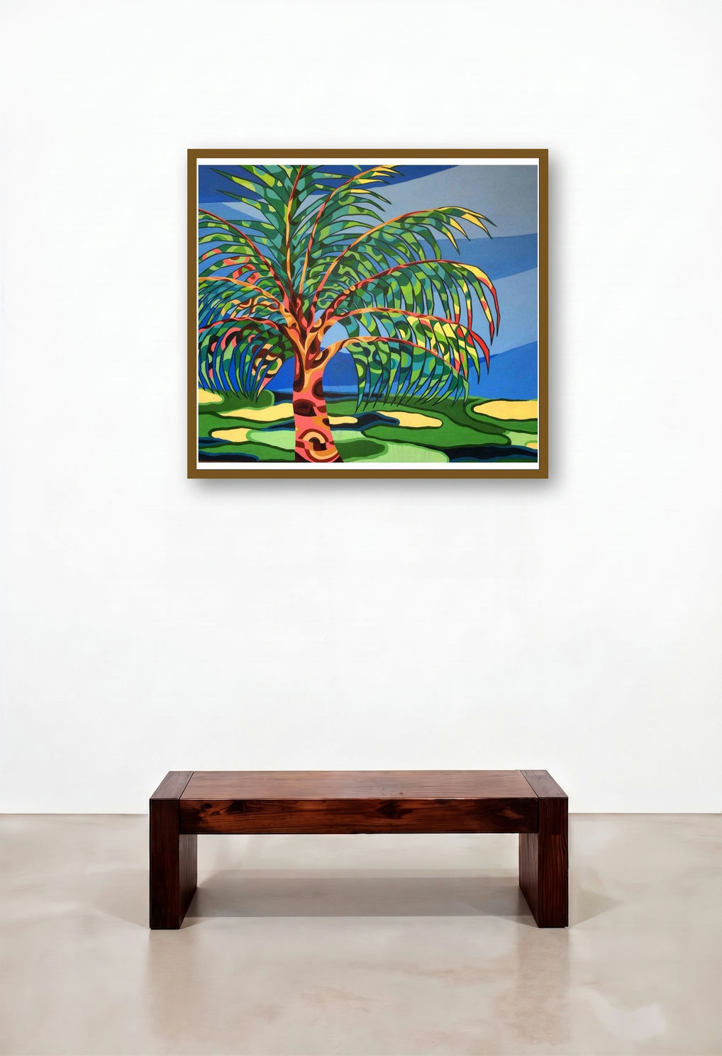Nature 7 (Island Escape) by artist Manish Dey displayed in a Eclectic Bedroom