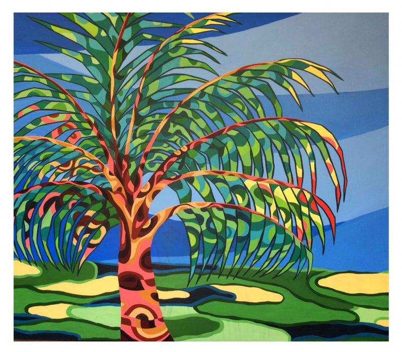 contemporary acrylic painting titled 'NATURE 7', 42x48 inches, by artist Manish Dey on Canvas