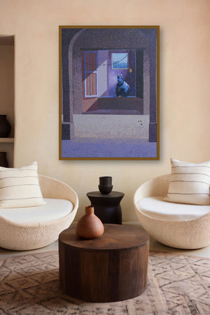 Nandi 2 (Nandi in the Window) by artist Mansing Jadhav displayed in a Contemporary gallery