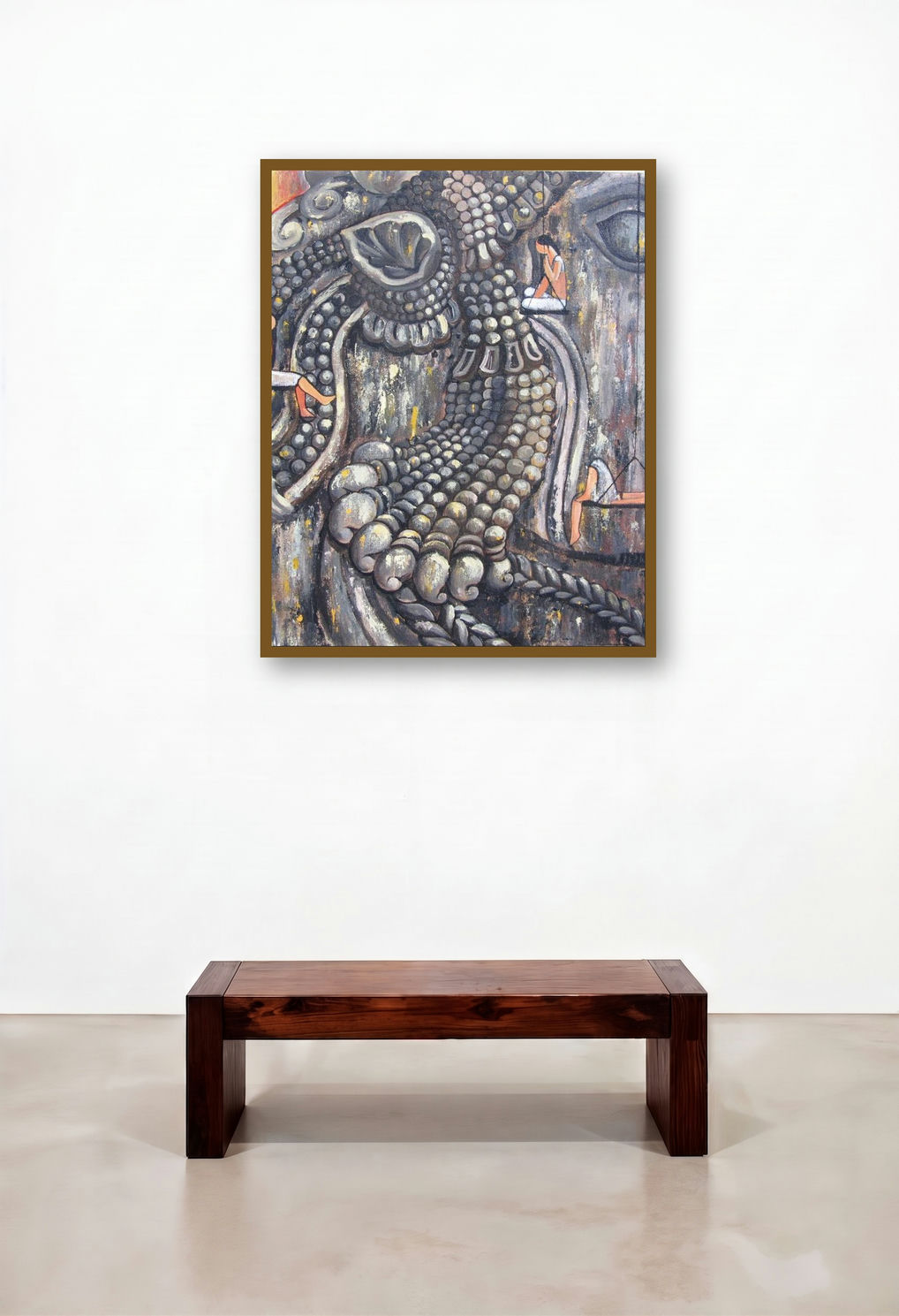 Nandi by artist Suruchi Jamkar displayed in a Contemporary Dining Room