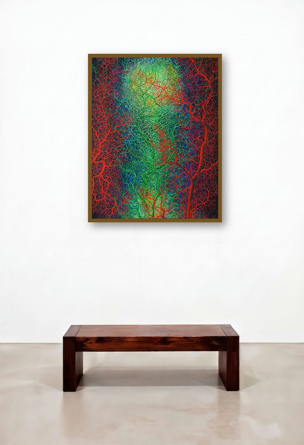 Nature 1 (Cosmic Forest) by artist Anil Kumar Vishwakarma displayed in a Contemporary Home Office