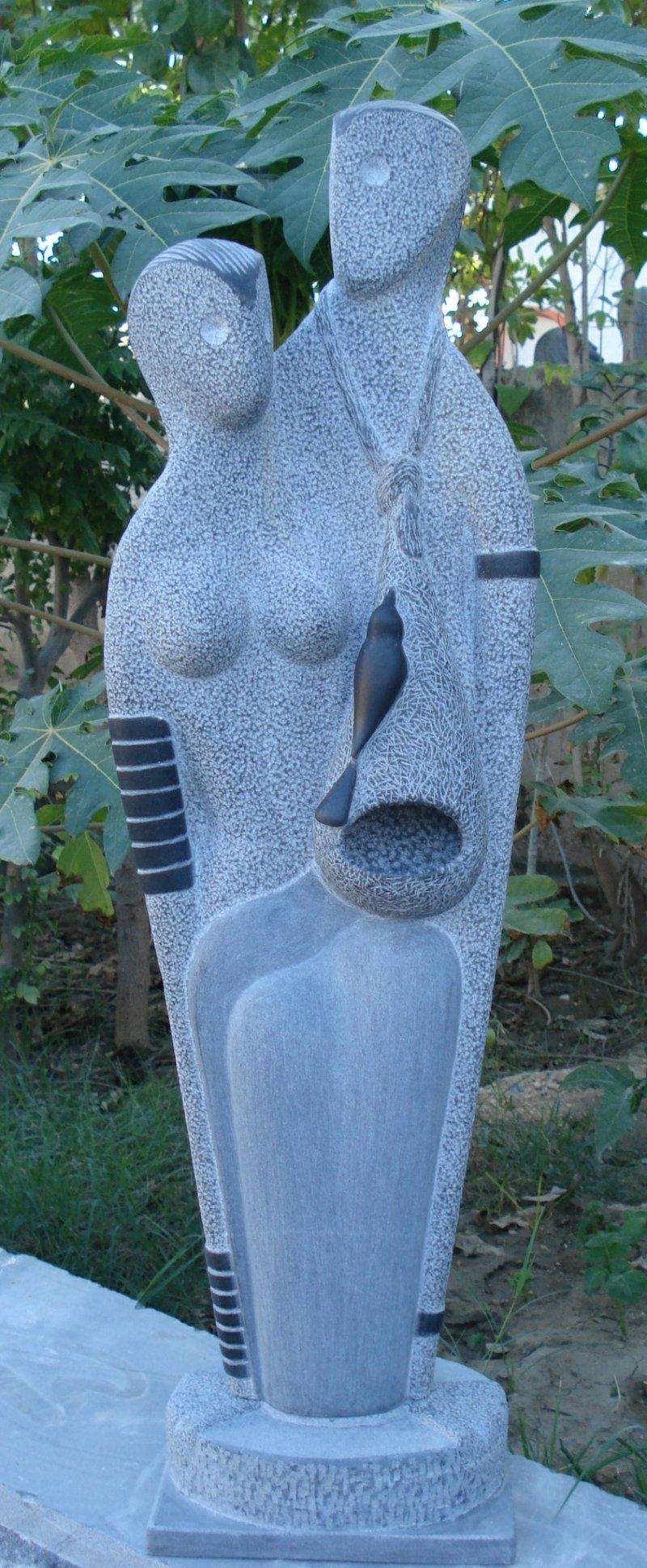 Figurative sculpture titled 'Nature 1', 36x9x7 inches, by artist Nema Ram on Black Marble