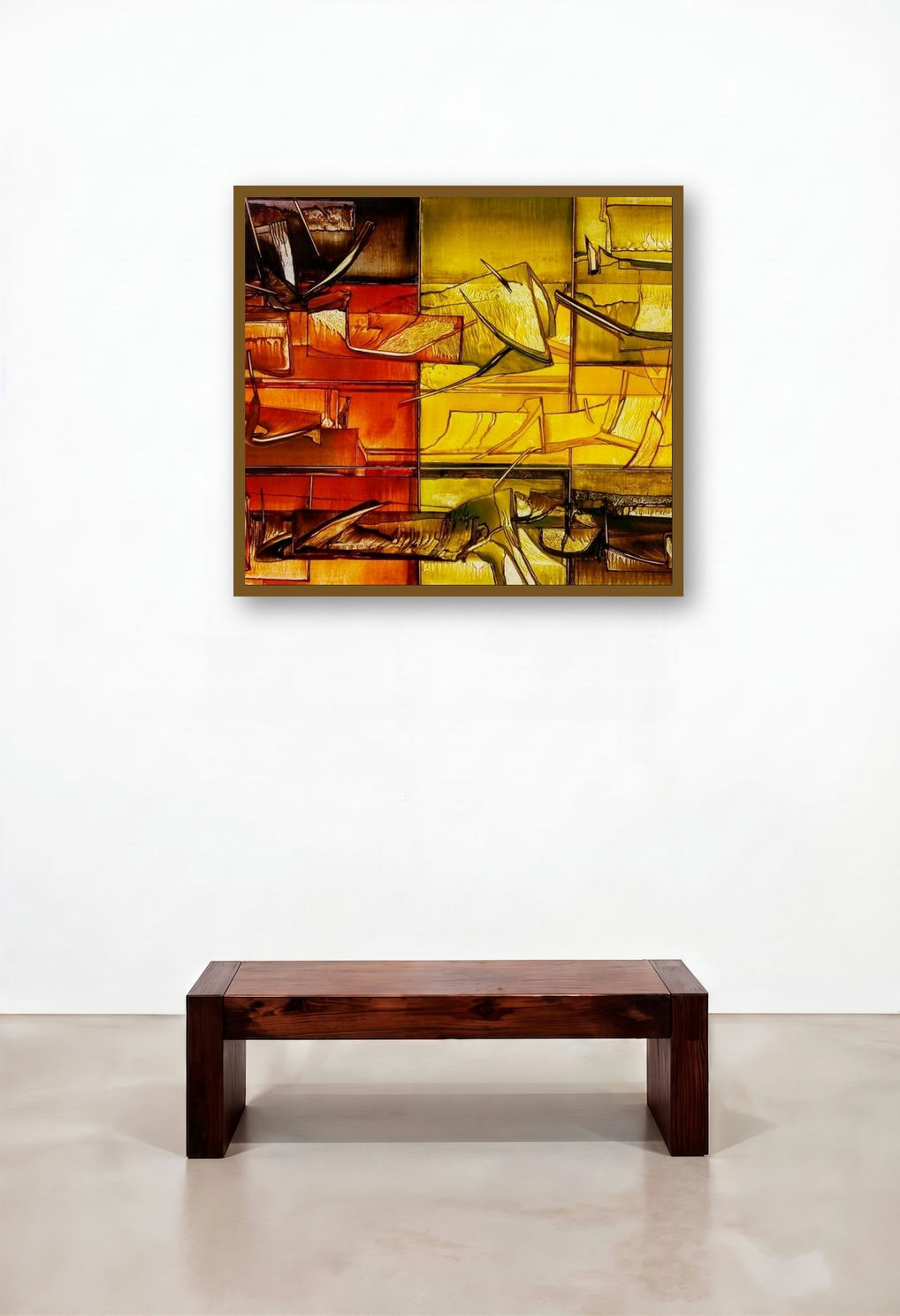 Nature 10 (Intersecting Realities) by artist Ramesh Kher displayed in a Scandinavian Dining Room