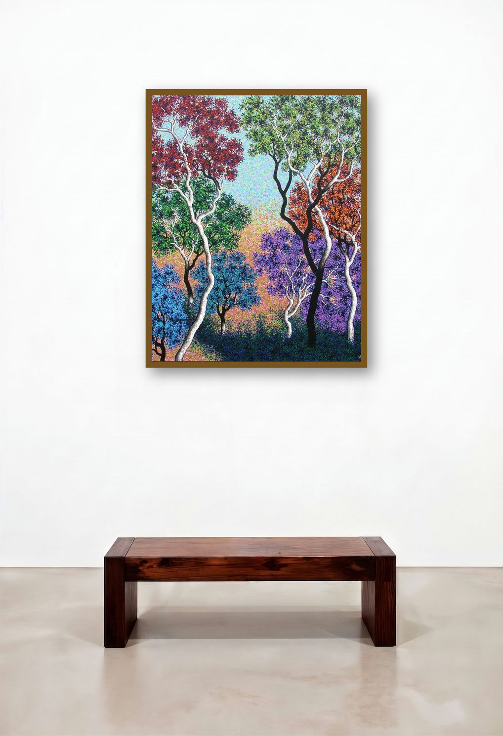 Nature 10 (Chromatic Grove) by artist Sanjay Devsale displayed in a Boutique Hotel Style Penthouse