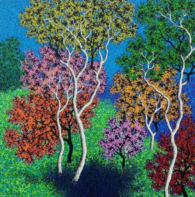 Nature acrylic painting titled 'Nature 11', 30x30 inches, by artist Sanjay Devsale on Canvas