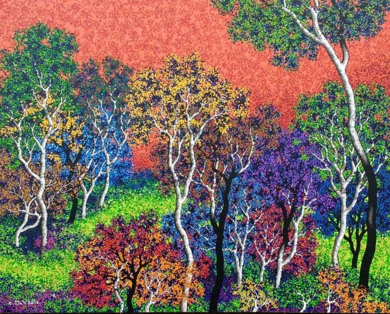 Nature acrylic painting titled 'Nature 12', 24x30 inches, by artist Sanjay Devsale on Canvas