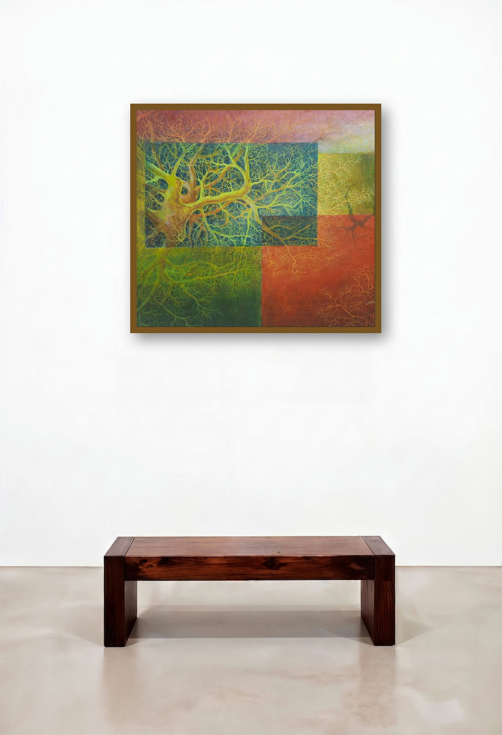 Nature 2 (Arboreal Universe) by artist Anil Kumar Vishwakarma displayed in a Luxury Lounge