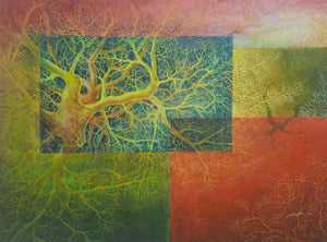 Nature acrylic painting titled 'Nature 2', 20x28 inches, by artist Anil K Vishwa on Paper