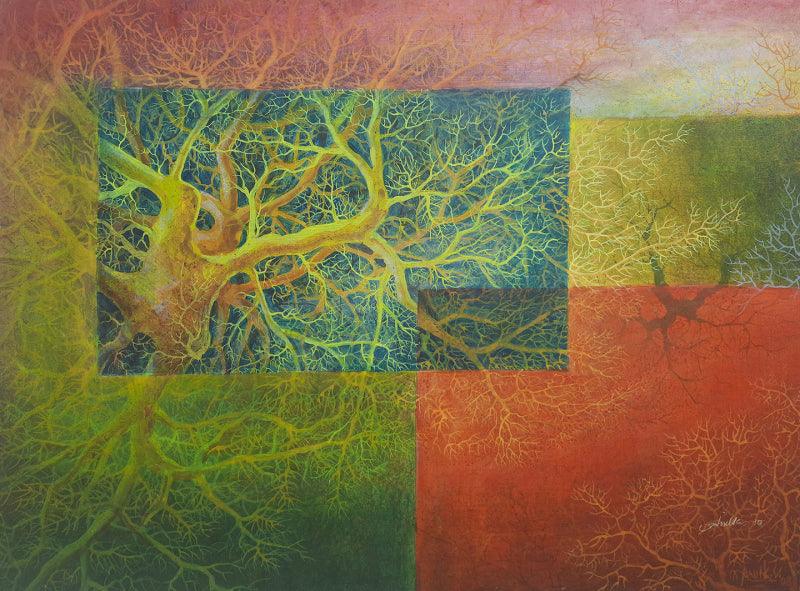 Nature acrylic painting titled 'Nature 2', 20x28 inches, by artist Anil K Vishwa on Paper